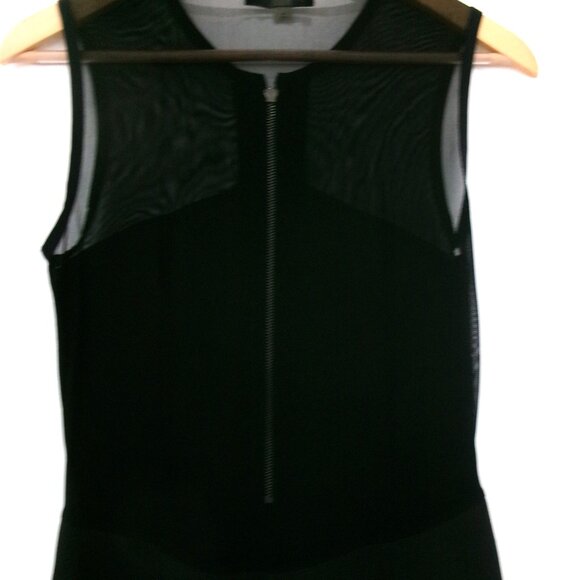 New DIESEL Sexy Sheer Back Sleeveless Bodycon Dress Zipper Front Jet Black M - Picture 8 of 14